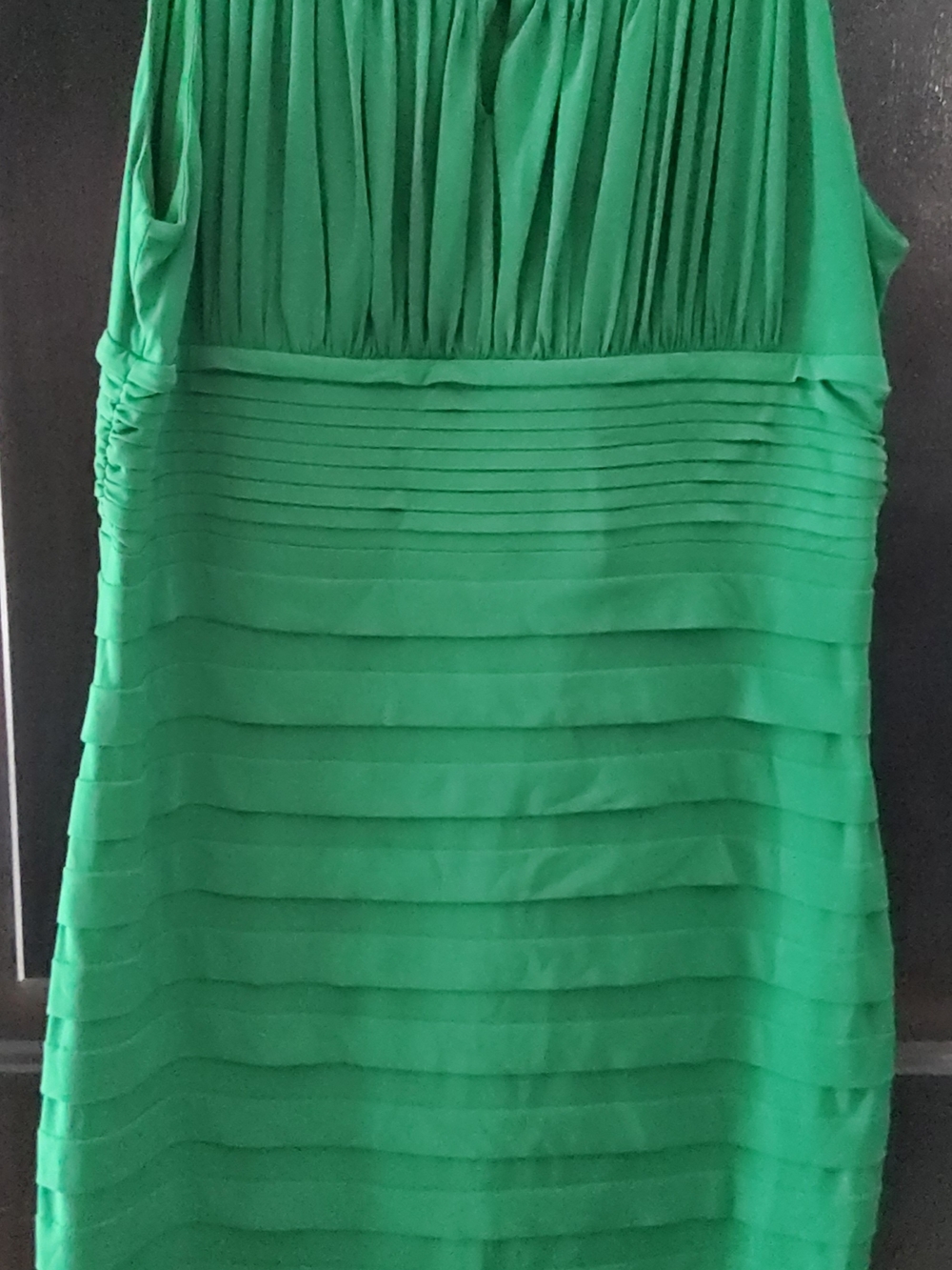 AA Studio Emerald Green Sleeveless Pleated Dress Sz. 12